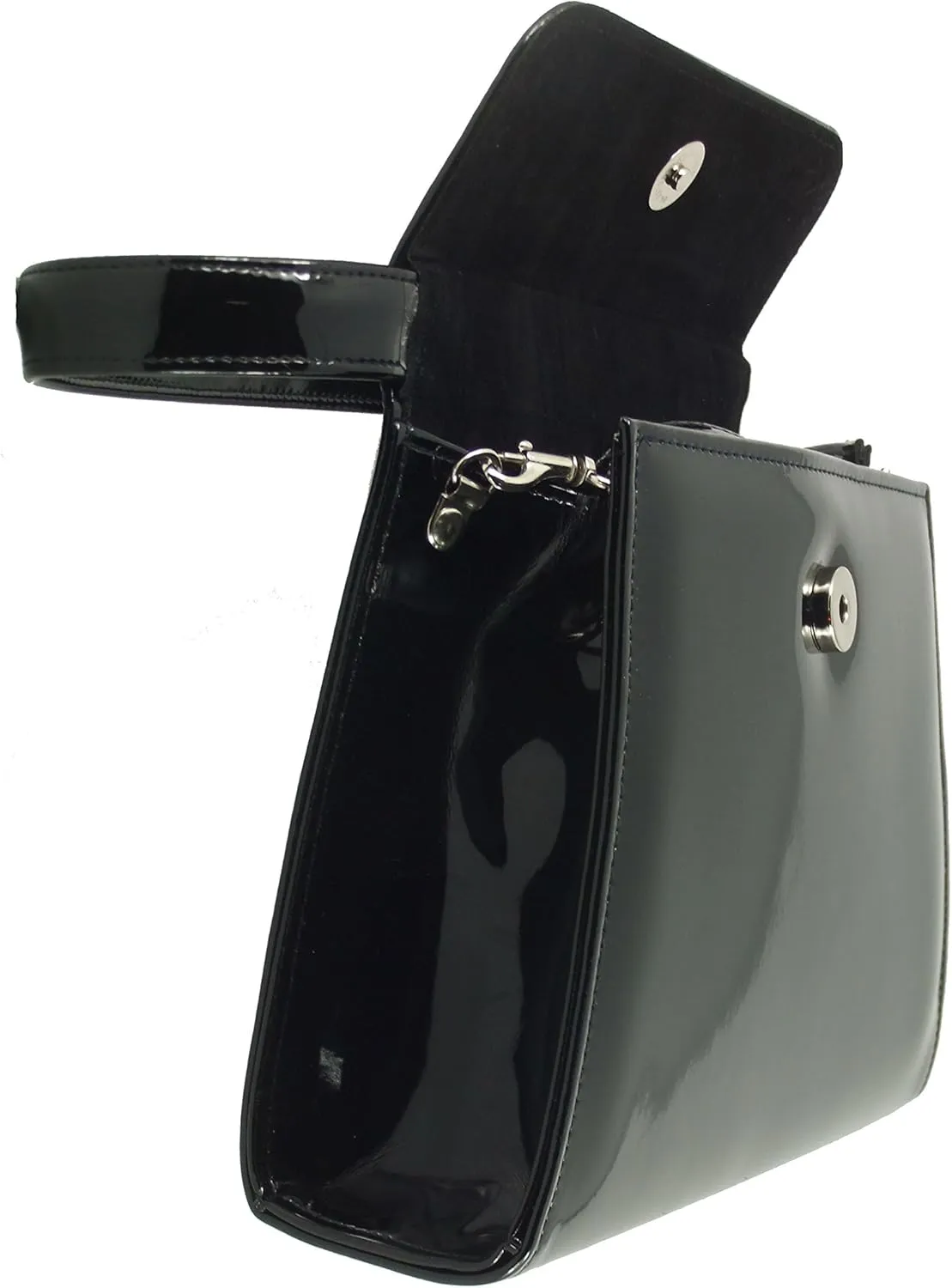 LONI Clutch Handbag Purse for Women | Shoulder & Top-Handle Grab Handbag | Patent leather Bag for Wedding & Prom
