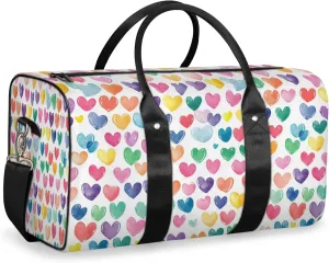 Love Hearts Duffle Bag for Travel, Overnight Weekend Gym Carry On Luggage Bag, Cute Hearts Travel Duffel Bag for Men Women