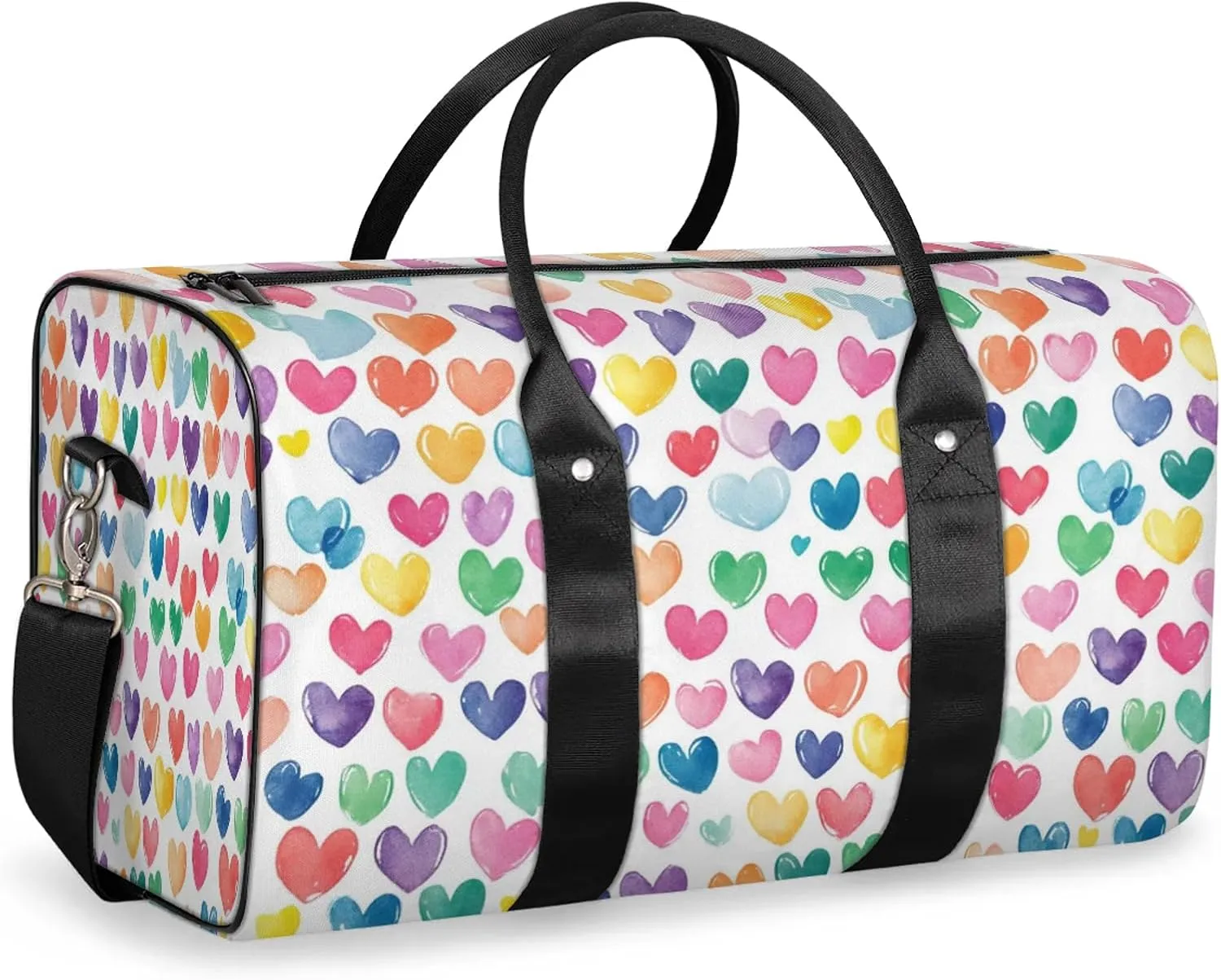 Love Hearts Duffle Bag for Travel, Overnight Weekend Gym Carry On Luggage Bag, Cute Hearts Travel Duffel Bag for Men Women