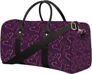 Love Pink Romance Travel Duffel Bag for Women Men Small Sport Gym Bag Waterproof Weekender Overnight Lightweight Carry on Foldable Gym Bag for Training Swim Yoga Traveling Handbag