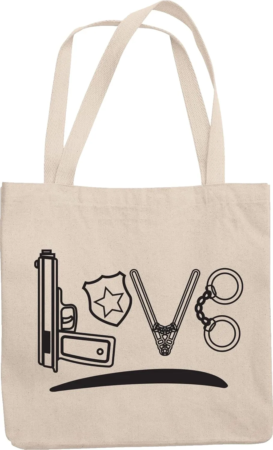 Love. Reusable Tote Bag For Policemen And Women, Patrol Man, Sheriffs, Detectives, Investigators, Cops Or Arresting Officers
