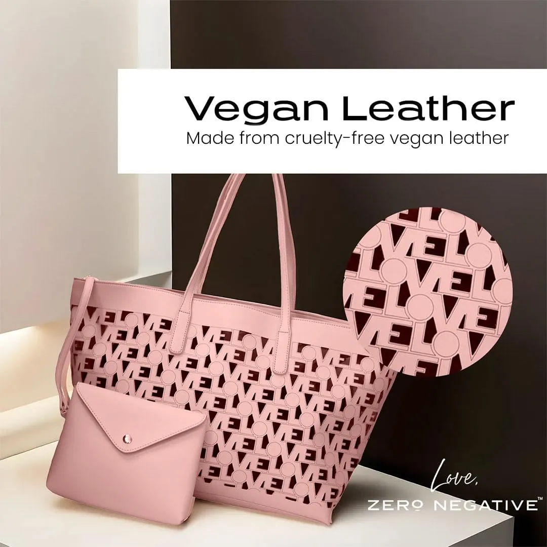 Love Tote | Designer Shoulder Bag | Large Totes for Women | Purses for Women | Vegan Leather Tote Bag | Removable Clutch