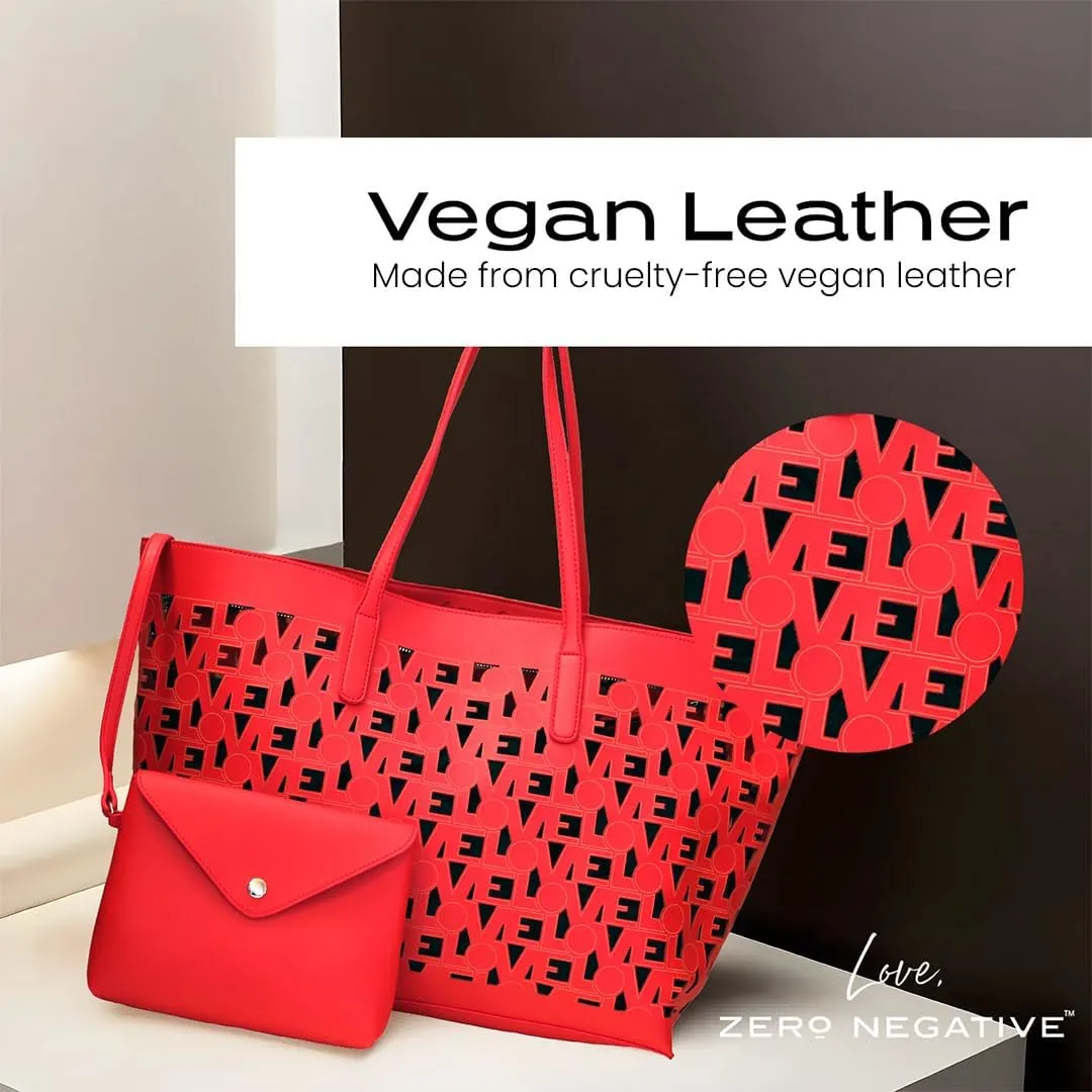 Love Tote | Designer Shoulder Bag | Large Totes for Women | Purses for Women | Vegan Leather Tote Bag | Removable Clutch