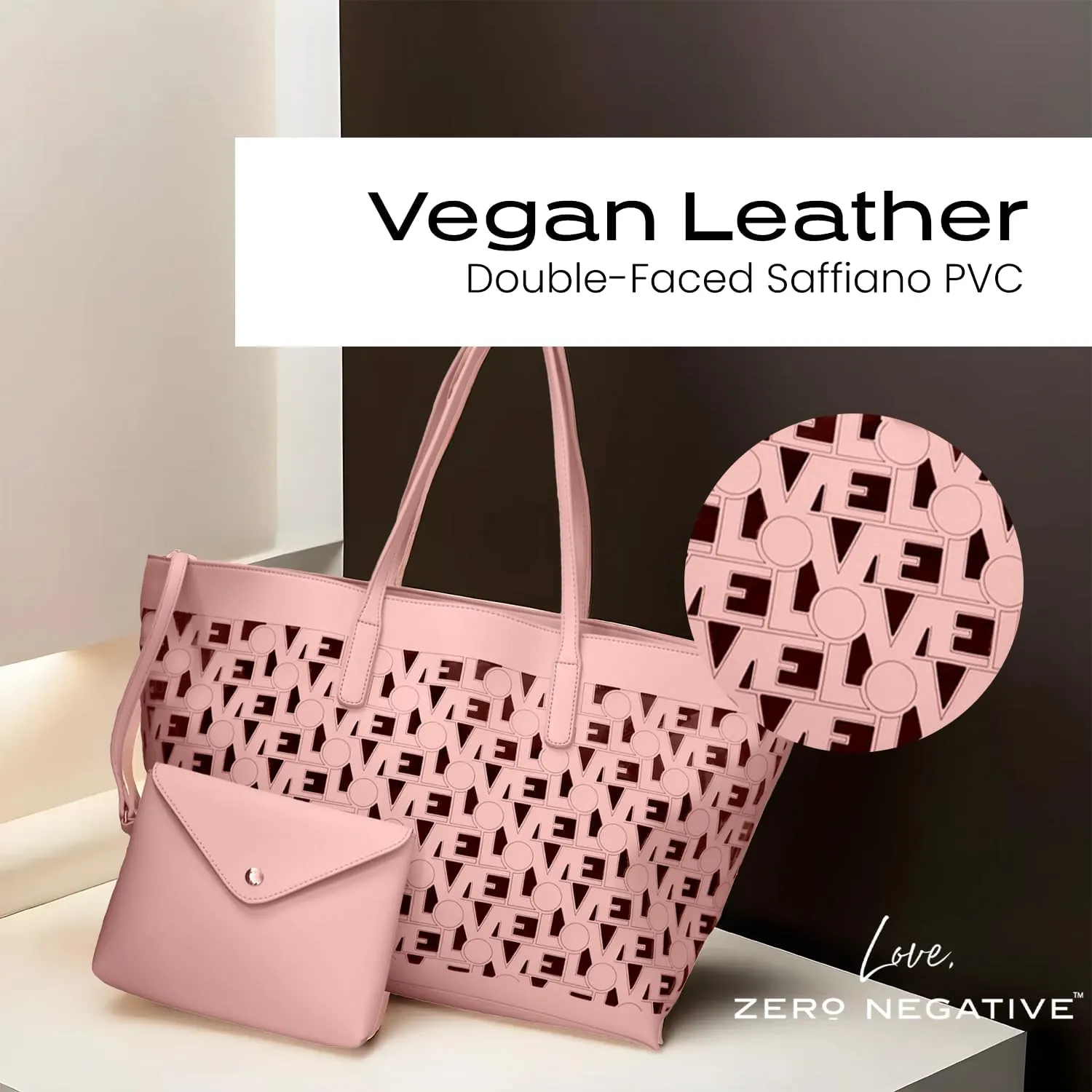 Love Tote | Designer Shoulder Bag | Large Totes for Women | Purses for Women | Vegan Leather Tote Bag | Removable Clutch