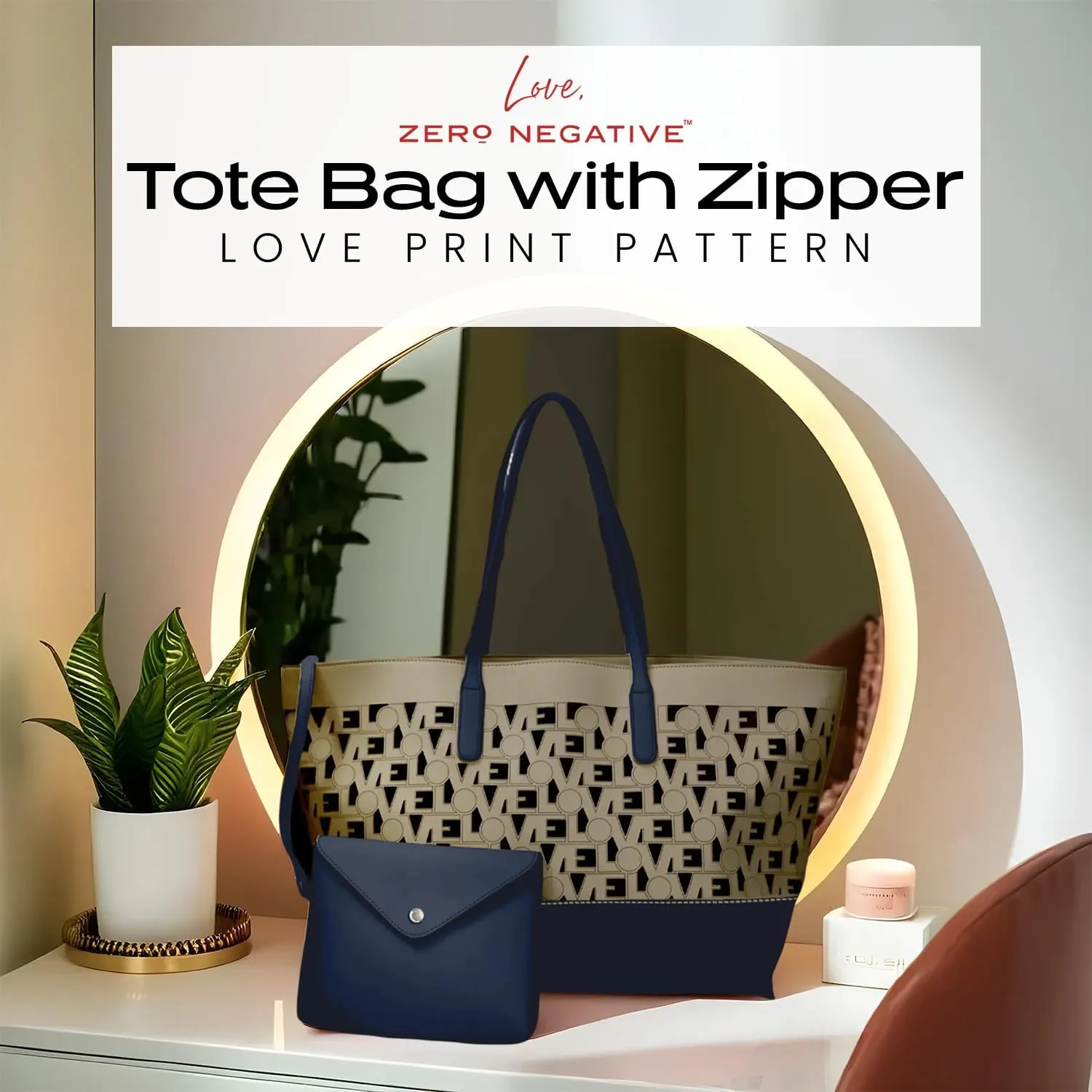Love Tote | Designer Shoulder Bag | Large Totes for Women | Purses for Women | Vegan Leather Tote Bag | Removable Clutch