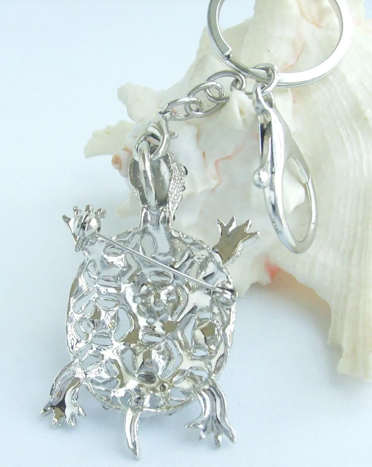 Lovely Animal 2.36" Turtle Tortoise Keychain Pendant Austrian Crystal K3631