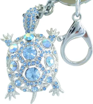Lovely Animal 2.36" Turtle Tortoise Keychain Pendant Austrian Crystal K3631