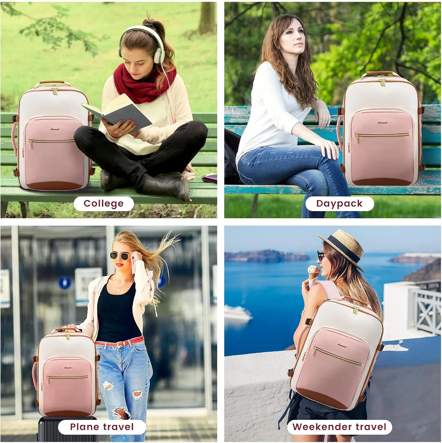 LOVEVOOK 50L Large Travel Backpack for Women Men Fits 17 Inch Laptop, Carry on Backpack for Traveling on Airplane, Personal Item Bag Airline Approved, Business Causal Weekender Backpacks
