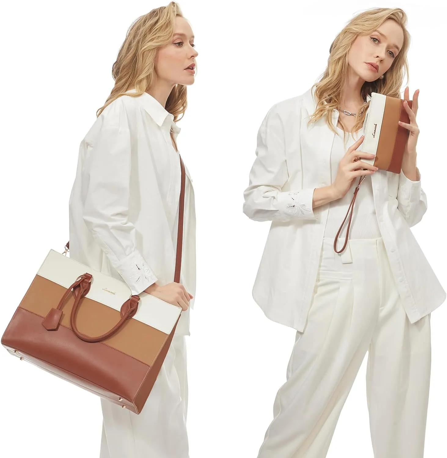 LOVEVOOK Laptop Tote Bag for Women, Work Totes Business Office Computer Briefcase with Clutch Purse