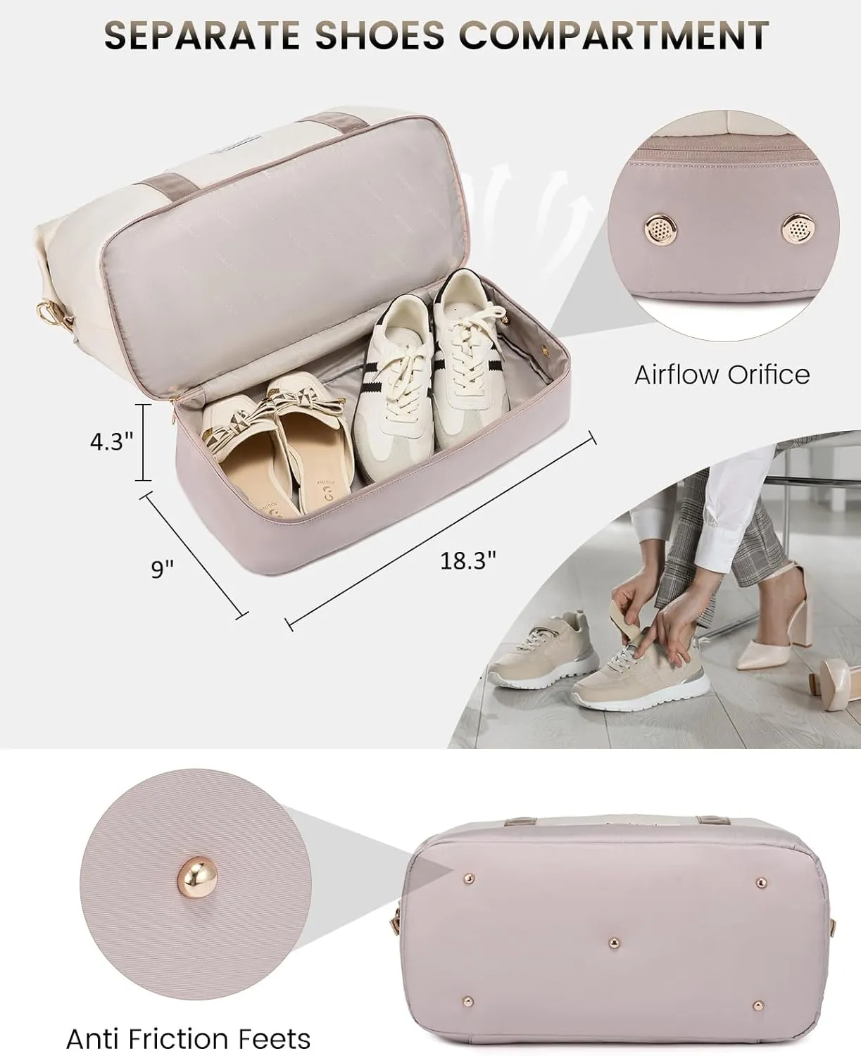 LOVEVOOK Travel Bag Weekender Bags for Women, Carry on Overnight Bag with Shoe Compartment,Duffle Bag with Laptop Pocket,Hospital Bag for Labor Delivery,Gym Tote Bag with Toiletry Bag