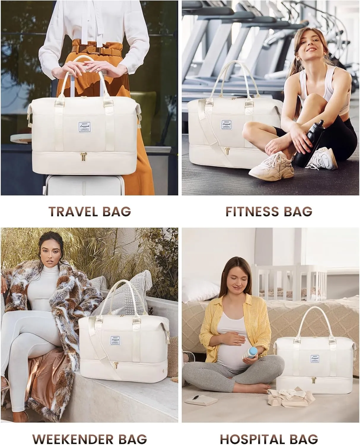 LOVEVOOK Travel Bag Weekender Bags for Women, Carry on Overnight Bag with Shoe Compartment,Duffle Bag with Laptop Pocket,Hospital Bag for Labor Delivery,Gym Tote Bag with Toiletry Bag