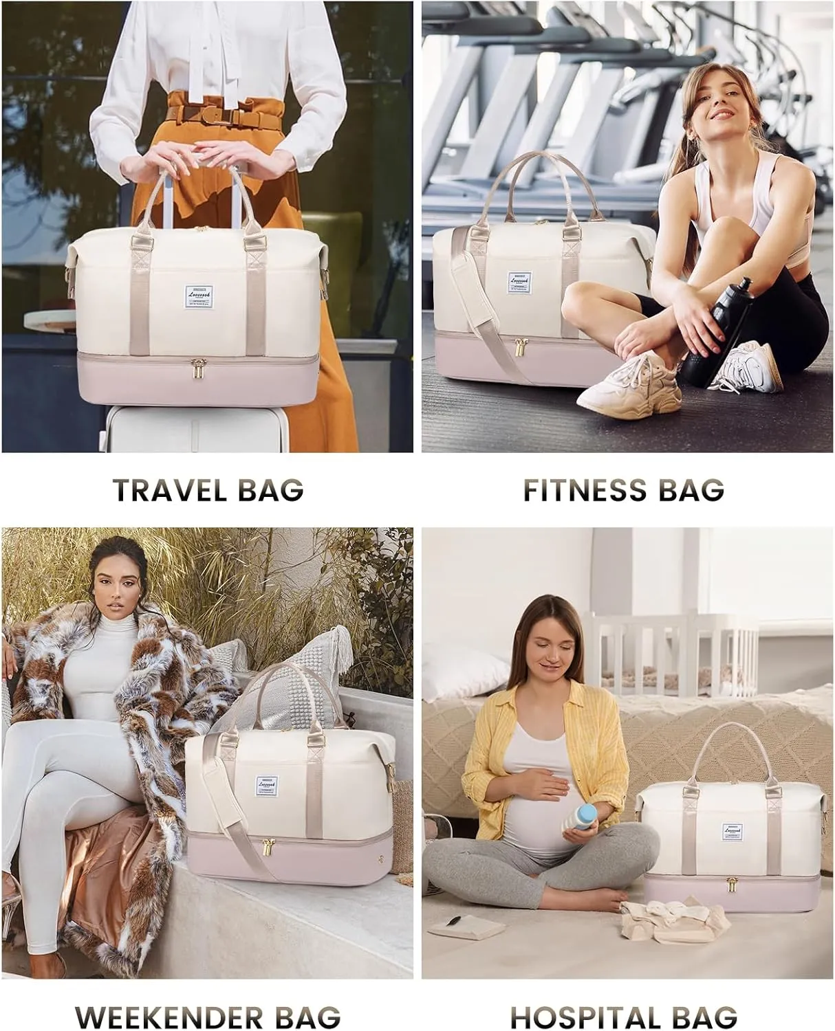 LOVEVOOK Travel Bag Weekender Bags for Women, Carry on Overnight Bag with Shoe Compartment,Duffle Bag with Laptop Pocket,Hospital Bag for Labor Delivery,Gym Tote Bag with Toiletry Bag