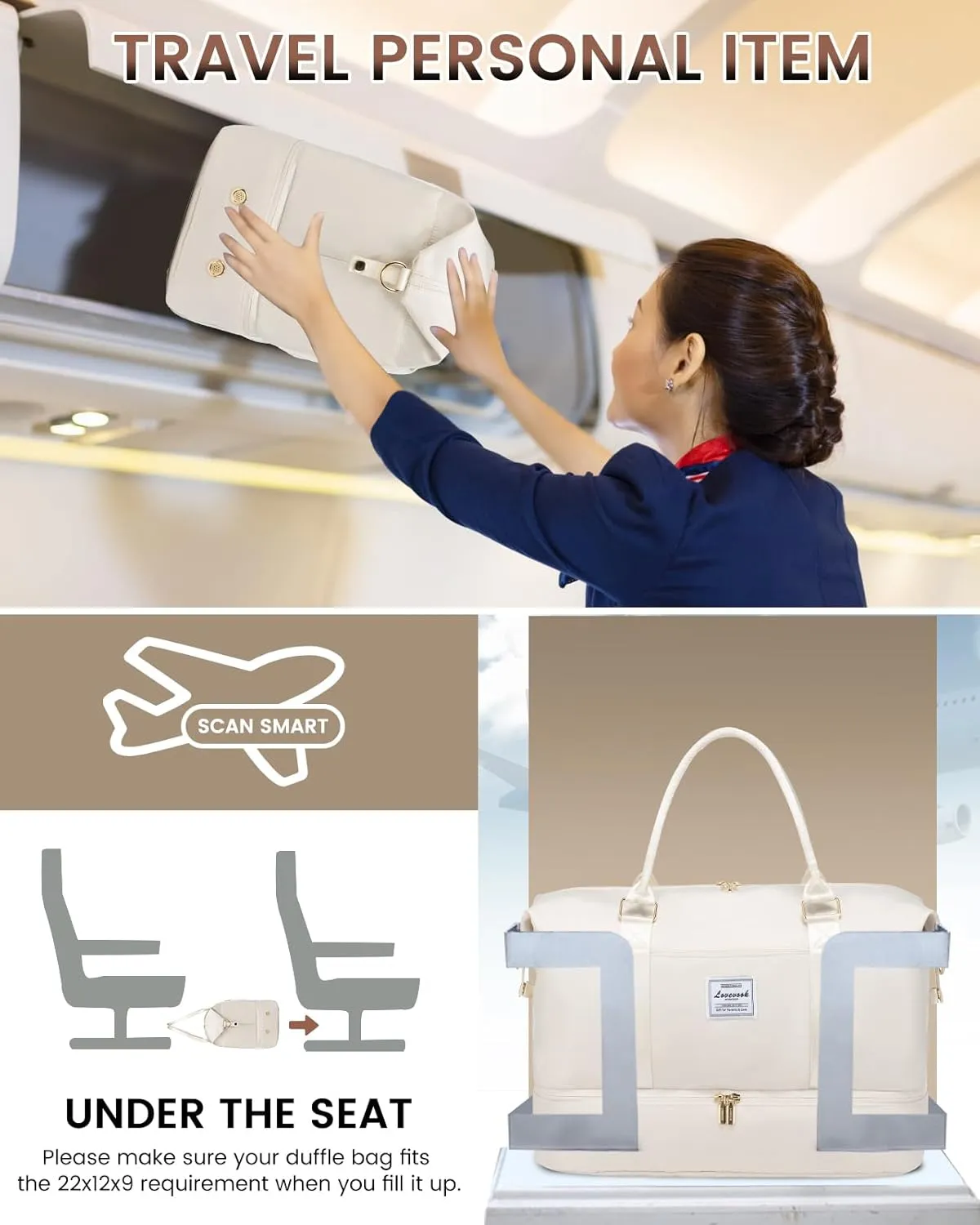 LOVEVOOK Travel Bag Weekender Bags for Women, Carry on Overnight Bag with Shoe Compartment,Duffle Bag with Laptop Pocket,Hospital Bag for Labor Delivery,Gym Tote Bag with Toiletry Bag