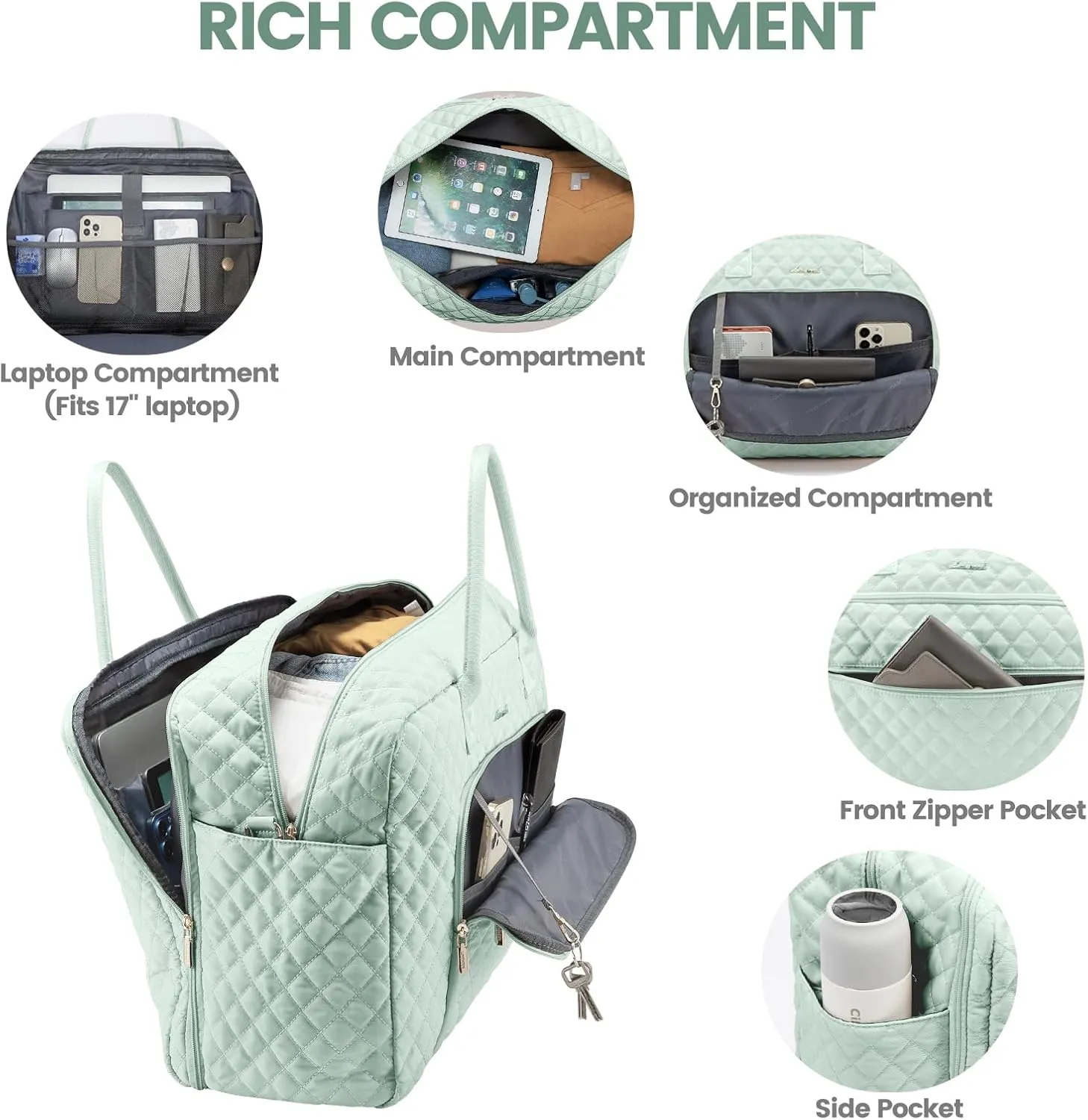 LOVEVOOK Travel Duffle Bag, Weekender Bag for Women with Toiletry Bag Carry on Overnight Bag with Laptop Compartment, Yoga Gym Bag with Wet Pocket Shoe Bag, Hospital Bag for Labor and Delivery