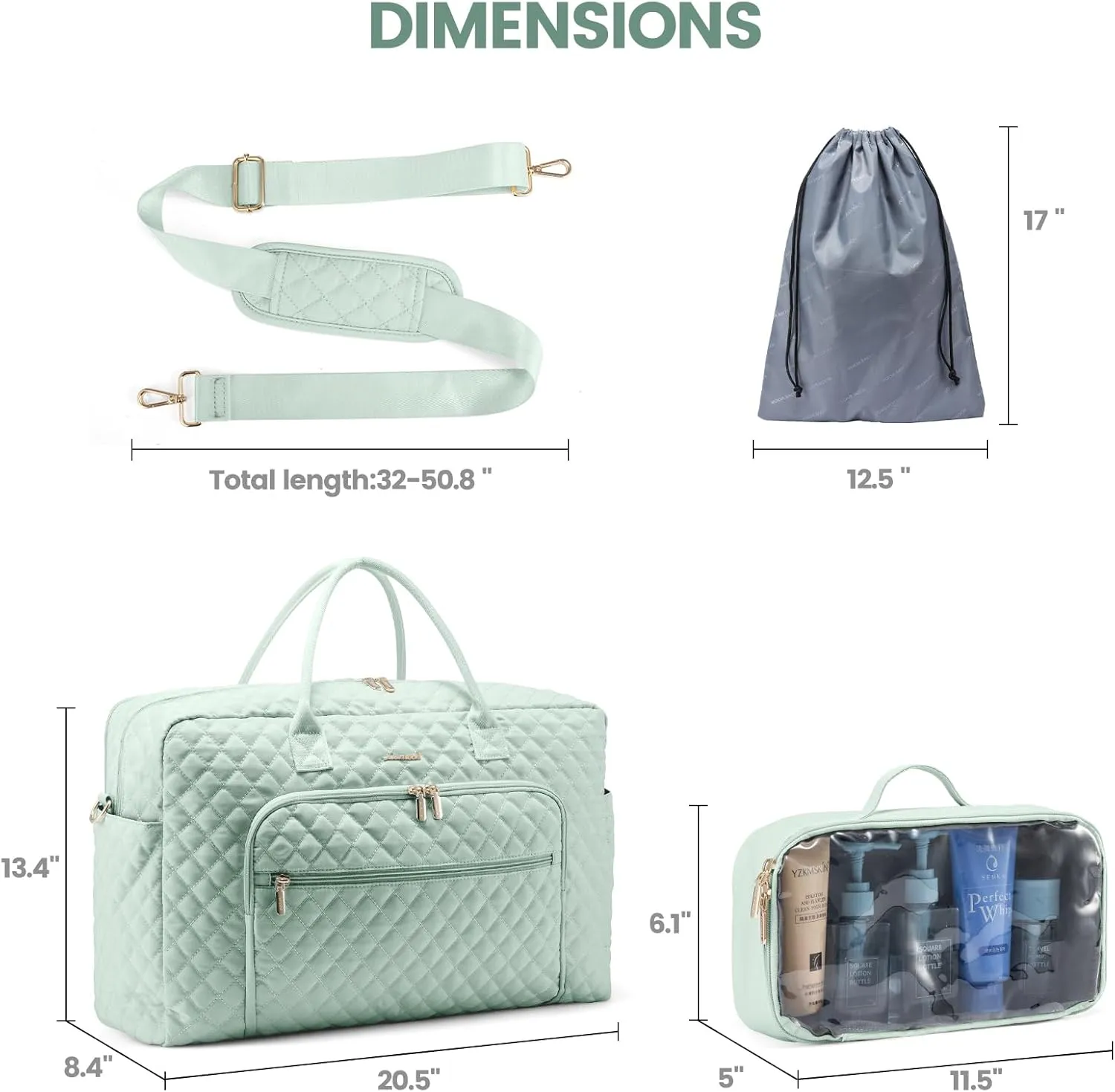 LOVEVOOK Travel Duffle Bag, Weekender Bag for Women with Toiletry Bag Carry on Overnight Bag with Laptop Compartment, Yoga Gym Bag with Wet Pocket Shoe Bag, Hospital Bag for Labor and Delivery