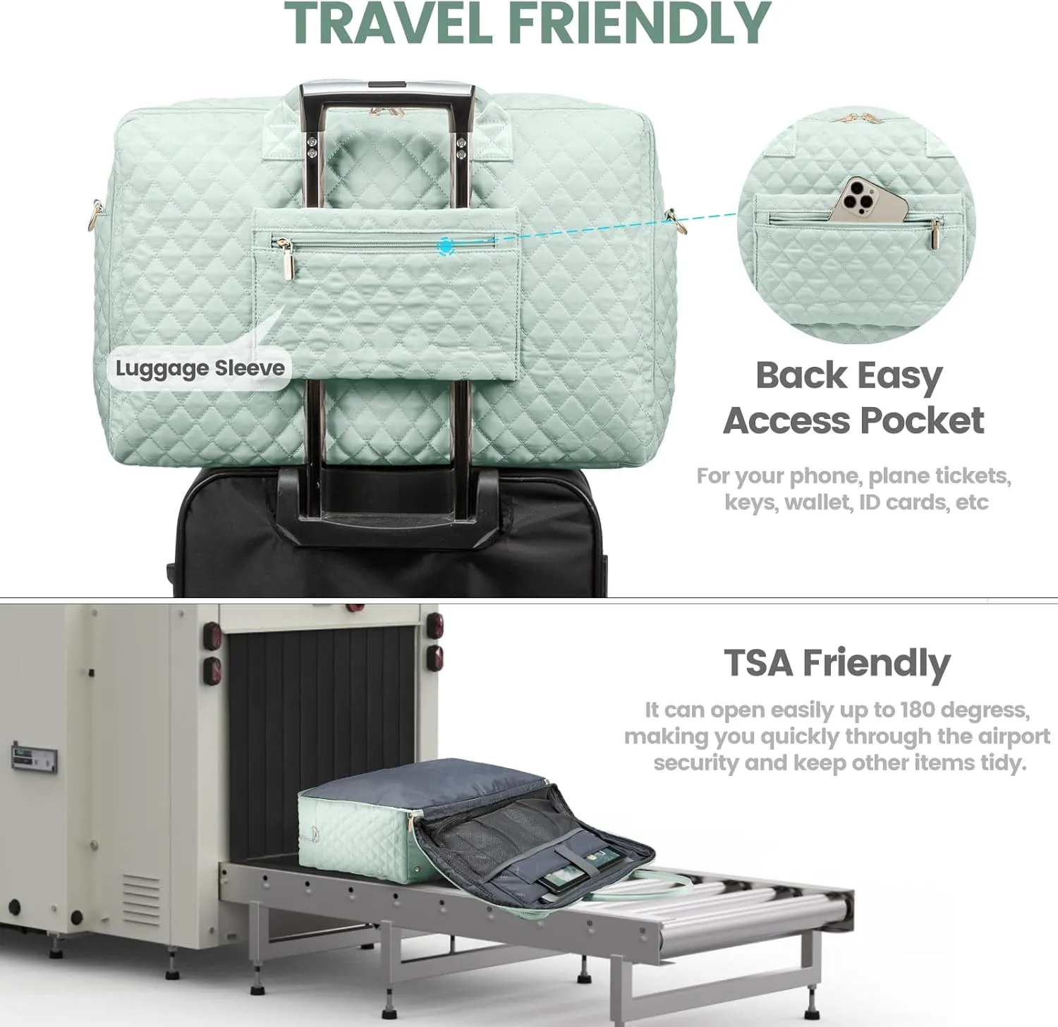 LOVEVOOK Travel Duffle Bag, Weekender Bag for Women with Toiletry Bag Carry on Overnight Bag with Laptop Compartment, Yoga Gym Bag with Wet Pocket Shoe Bag, Hospital Bag for Labor and Delivery
