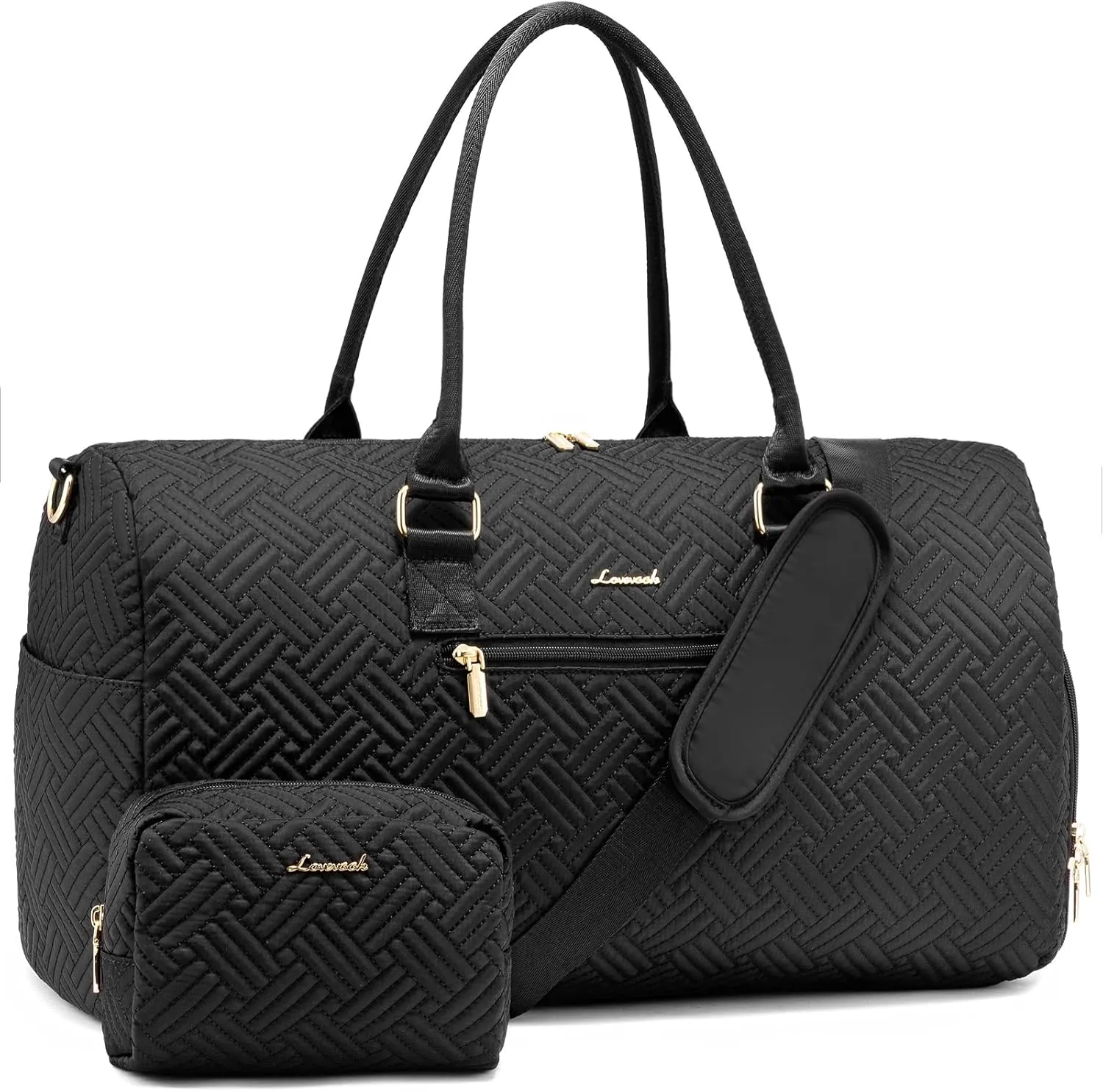 LOVEVOOK Travel Duffle Bag, Weekender Bag for Women with Toiletry Bag, Carry on Overnight Bag with Shoe Compartment, Gym Duffel Bag with Wet Pocket, Mommy Hospital Bags for Labor and Delivery