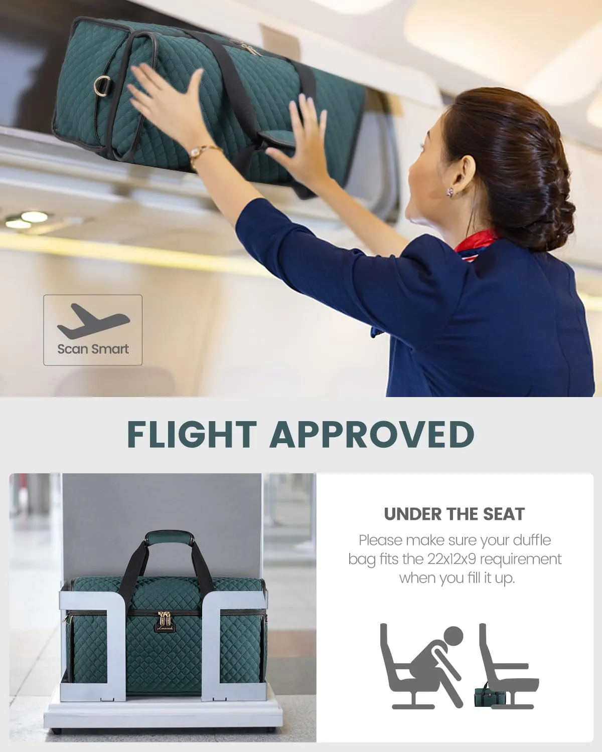 LOVEVOOK Travel Duffle Bag, Weekender Bags For Women, Carry On Duffel Bags For Airplanes, Overnight Bag With Toiletry Bag, Hospital Bag for Labor and Delivery, Yoga Gym Bag with Wet Pocket, 3Pcs Set
