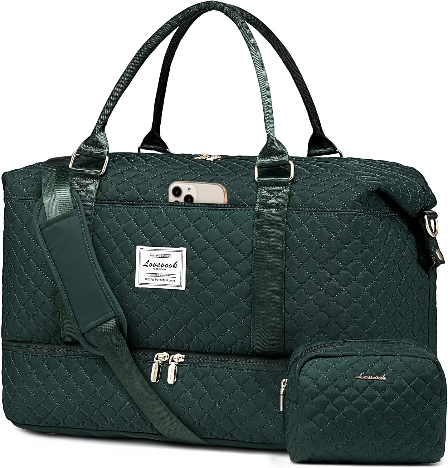 LOVEVOOK Travel Duffle Bag,Weekender Bags for Women with Shoe Compartment，Carry on Overnight Bag with Toiletry Bag,Gym Duffel Bag with Wet Pocket, Hospital Bags for Labor and Delivery