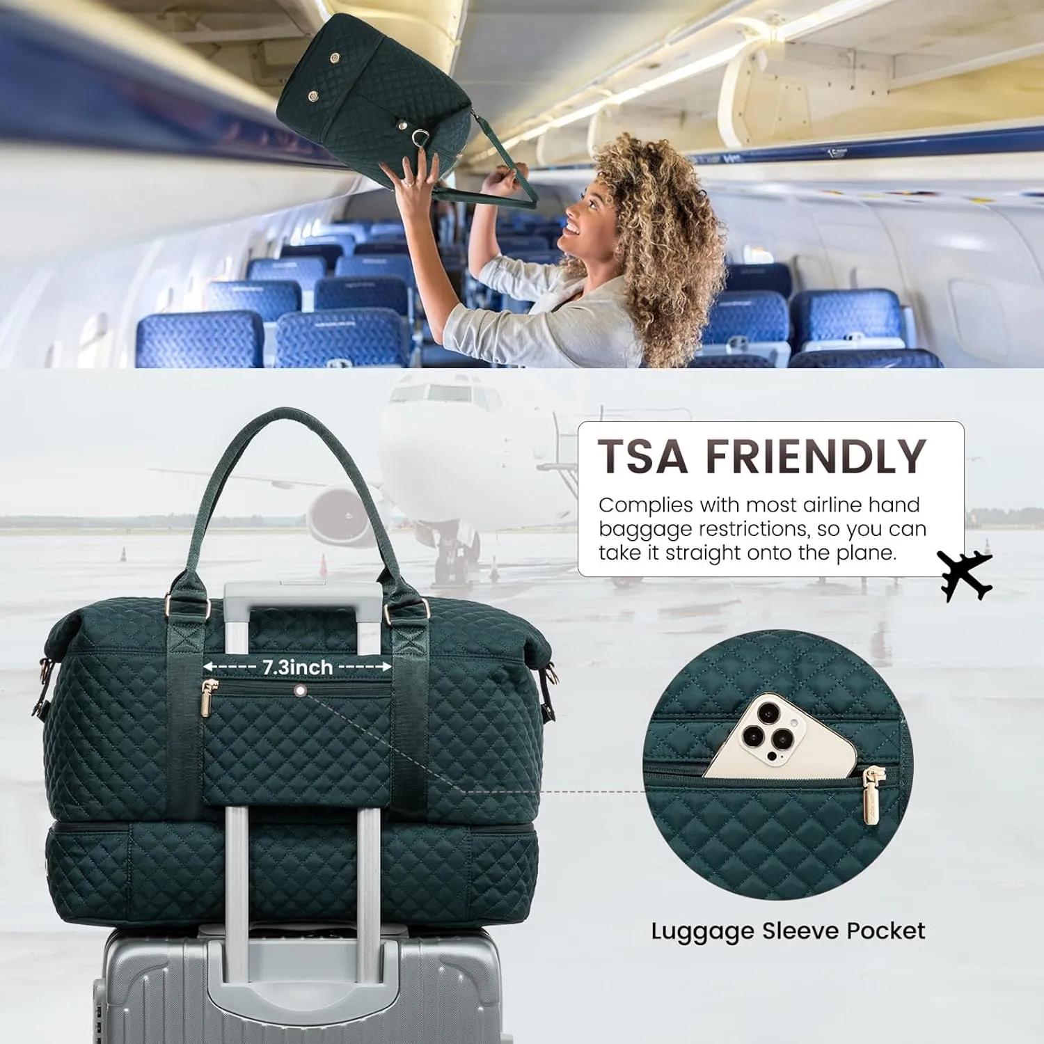 LOVEVOOK Travel Duffle Bag,Weekender Bags for Women with Shoe Compartment，Carry on Overnight Bag with Toiletry Bag,Gym Duffel Bag with Wet Pocket, Hospital Bags for Labor and Delivery