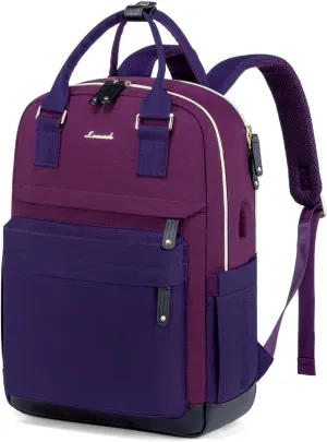 LOVEVOOK Travel Laptop Backpack Women, 15.6 Inch Anti-theft Laptop Bag with USB Port, Fashion Waterproof Computer Backpacks Teacher Nurse Backpack Purse for College Work