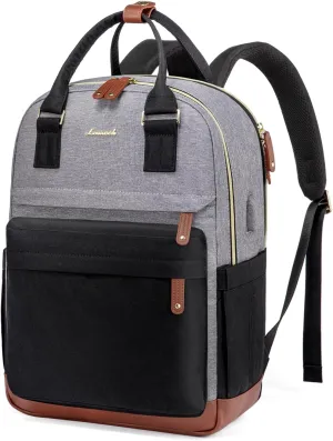 LOVEVOOK Travel Laptop Backpack Women, 15.6 Inch Anti-theft Laptop Bag with USB Port, Fashion Waterproof Computer Backpacks Teacher Nurse Backpack Purse for College Work