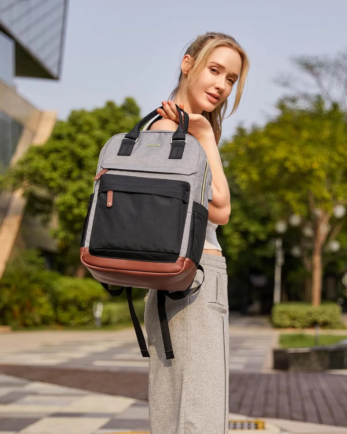 LOVEVOOK Travel Laptop Backpack Women, 15.6 Inch Anti-theft Laptop Bag with USB Port, Fashion Waterproof Computer Backpacks Teacher Nurse Backpack Purse for College Work