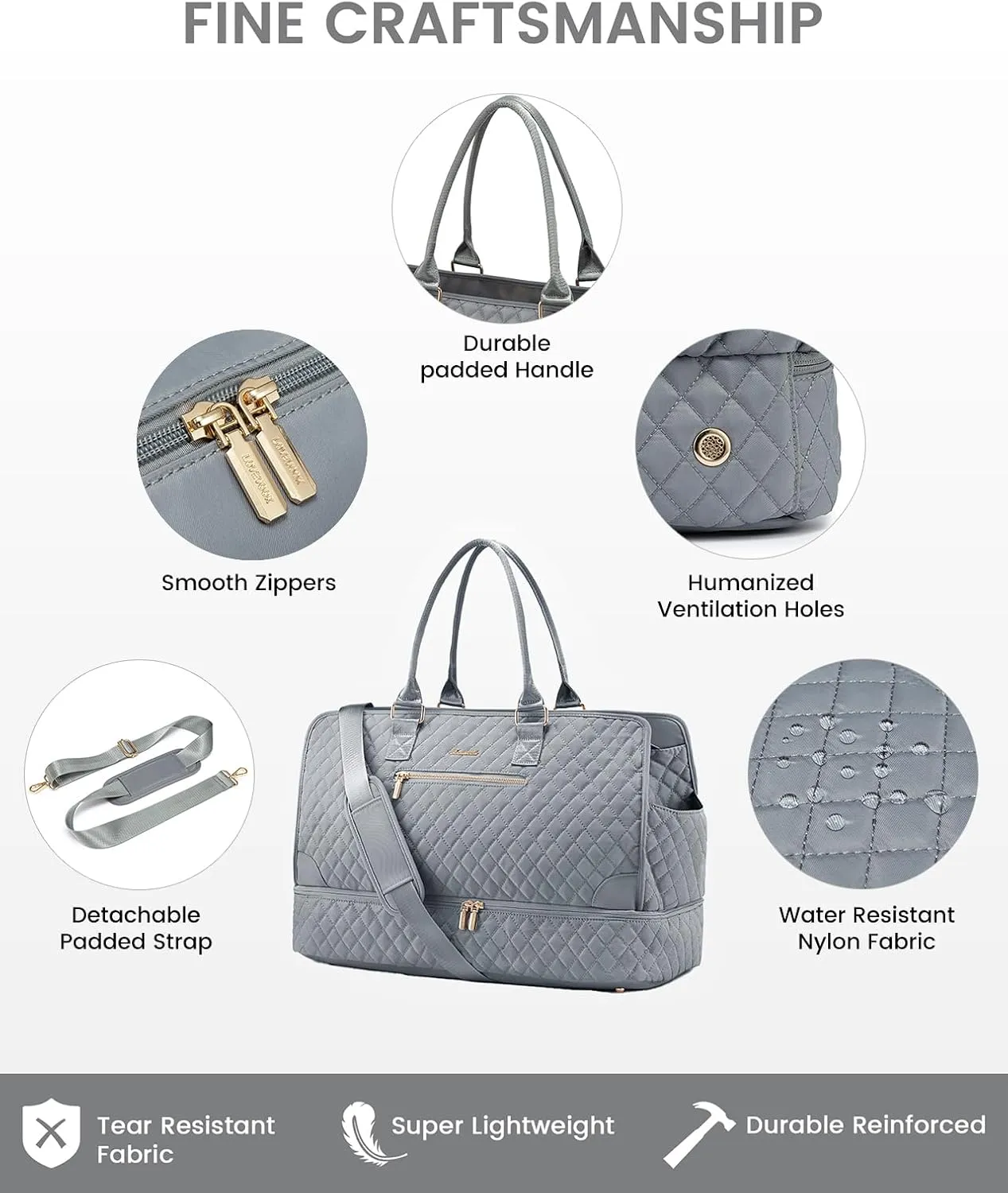 LOVEVOOK Weekender Travel Bags for Women,Large Carry on Duffle Bag with Shoe Compartment,Overnight Bag with Toiletry Bag,Hospital Bag for Labor Delivery,Gym Tote Bag 3 Pcs Set