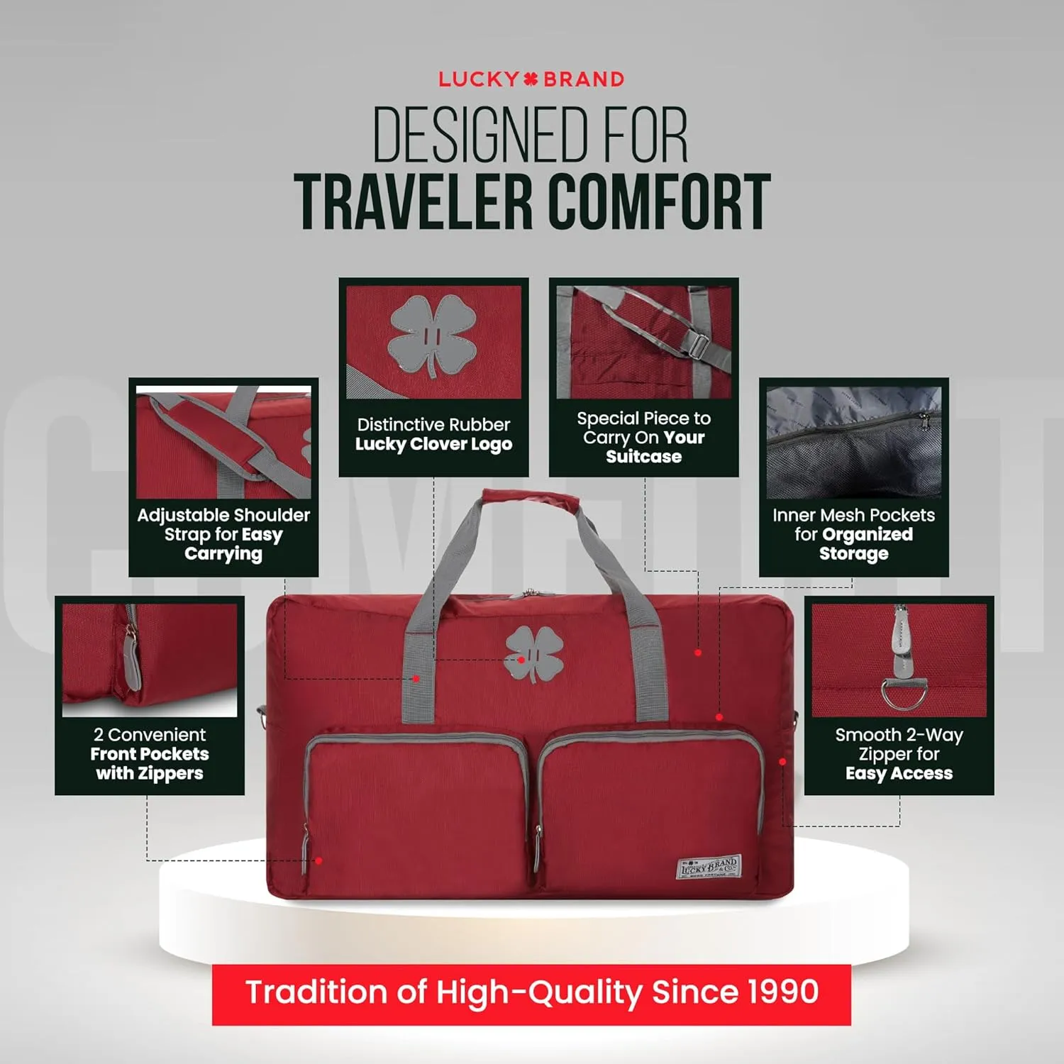 Lucky Travel Duffel Bags 115L, Gym Bag, Travel Bag & Large Duffle Bag for Men, Foldable Overnight Weekender Bags for Women & Men with Adjustable Shoulder Strap