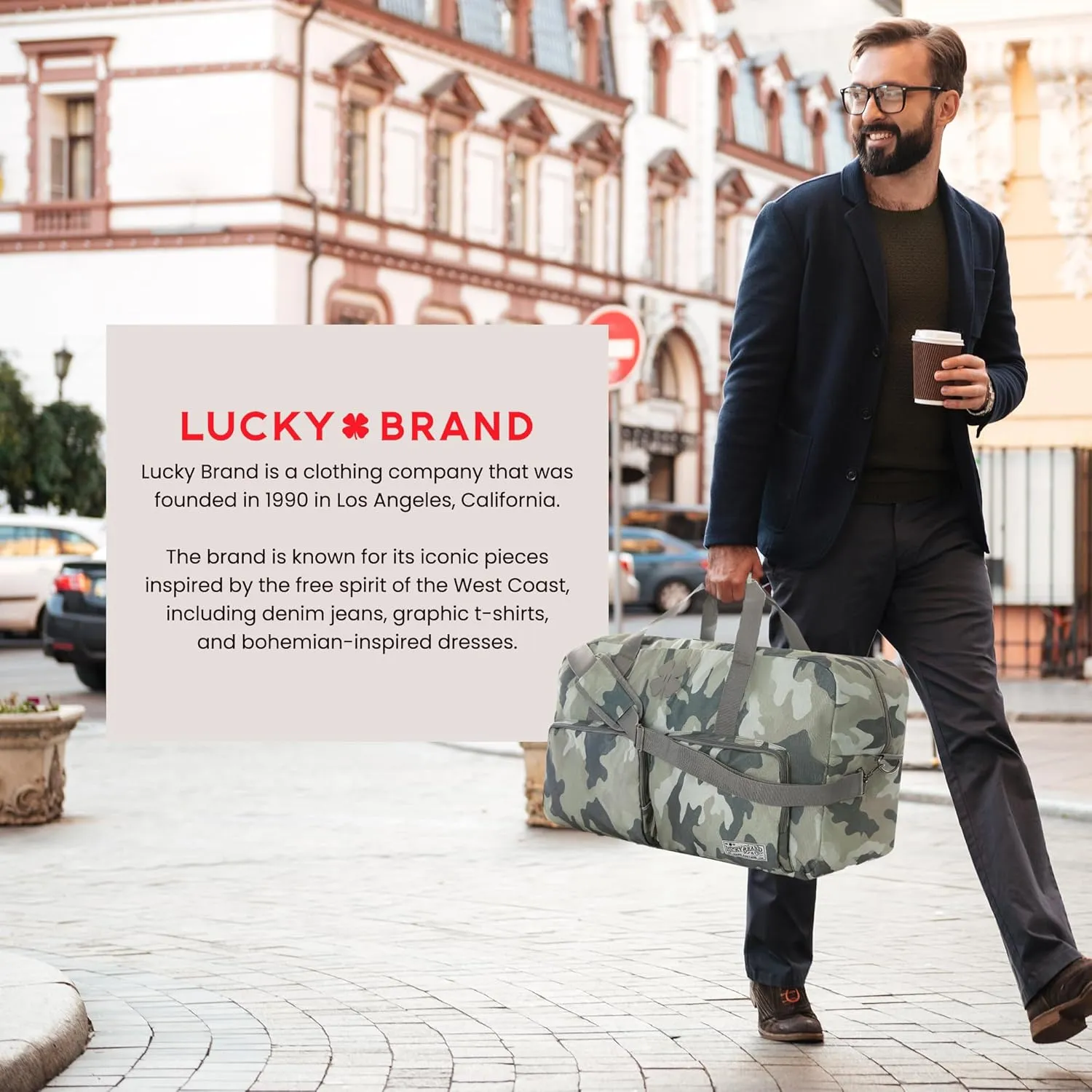 Lucky Travel Duffel Bags 65L, Gym Bag, Travel Bag & Large Duffle Bag for Men, Foldable Overnight Weekender Bags for Women & Men with Adjustable Shoulder Strap, Camo