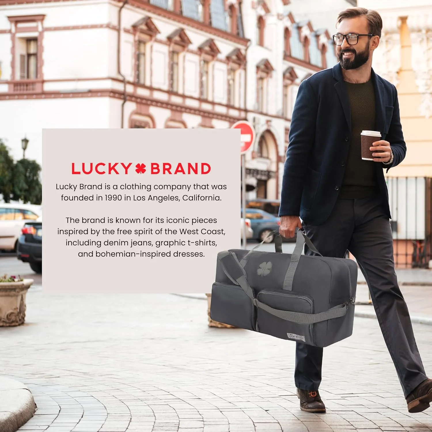 Lucky Travel Duffel Bags 65L, Gym Bag, Travel Bag & Large Duffle Bag for Men, Foldable Overnight Weekender Bags for Women & Men with Adjustable Shoulder Strap, Charcoal