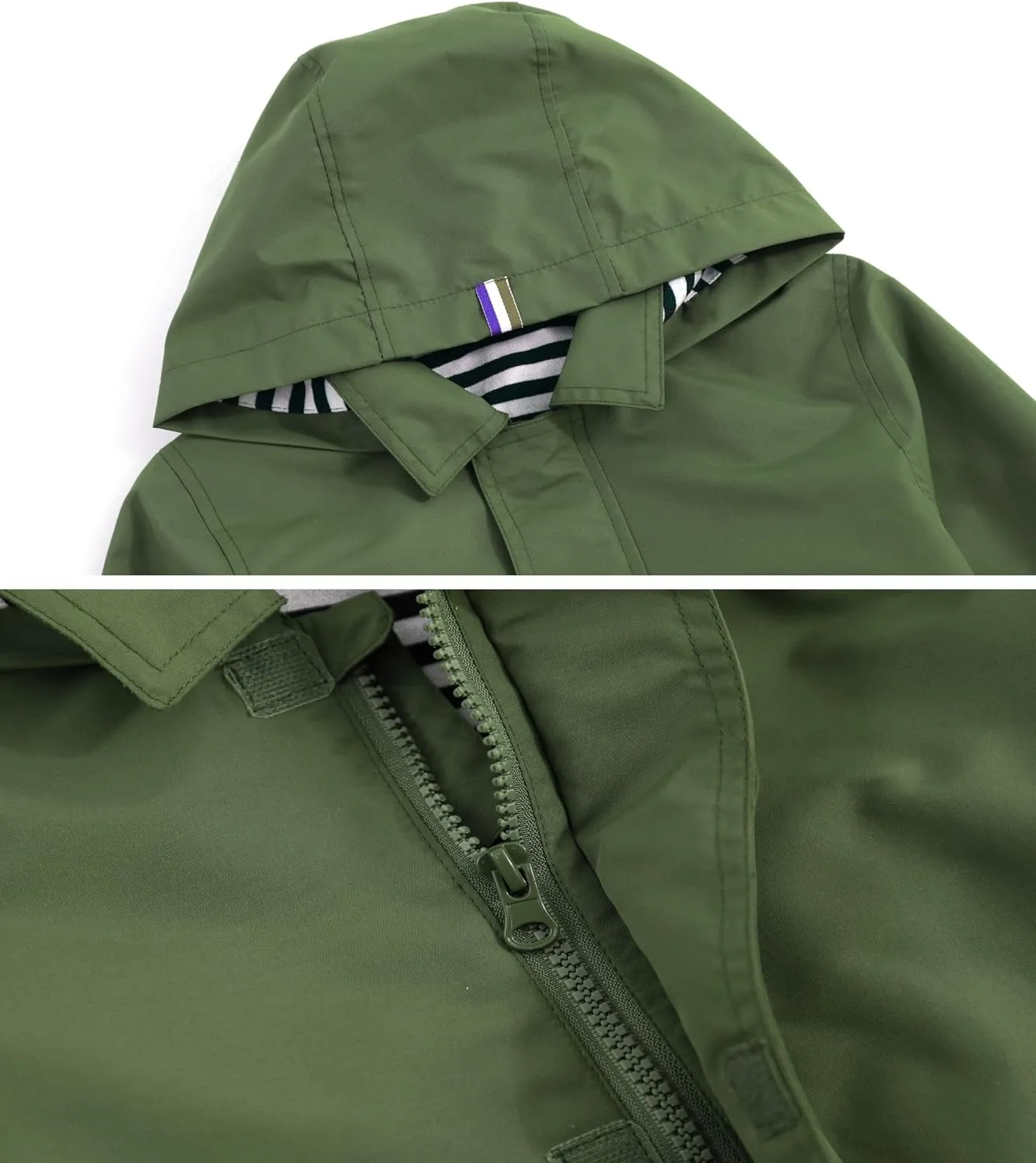M2C Boys Girls Hooded Cotton Lined Rain Jacket Light Windbreaker