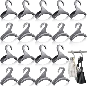 Maitys 18 Pcs Purse Hanger Hook Acrylic Bag Hanger Handbag Tote Bag Rack Holder Closet Organizer Storage for Backpacks Tote Holder Over The Closet Rod Hook for Storing Handbags Satchels (Gray)