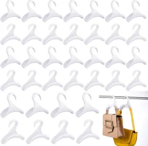 Maitys 36 Pcs Purse Hanger Hook Acrylic Bag Hanger Handbag Tote Bag Rack Holder Closet Organizer Storage for Backpacks Tote Holder Over The Closet Rod Hook for Storing Handbags Satchels (White)