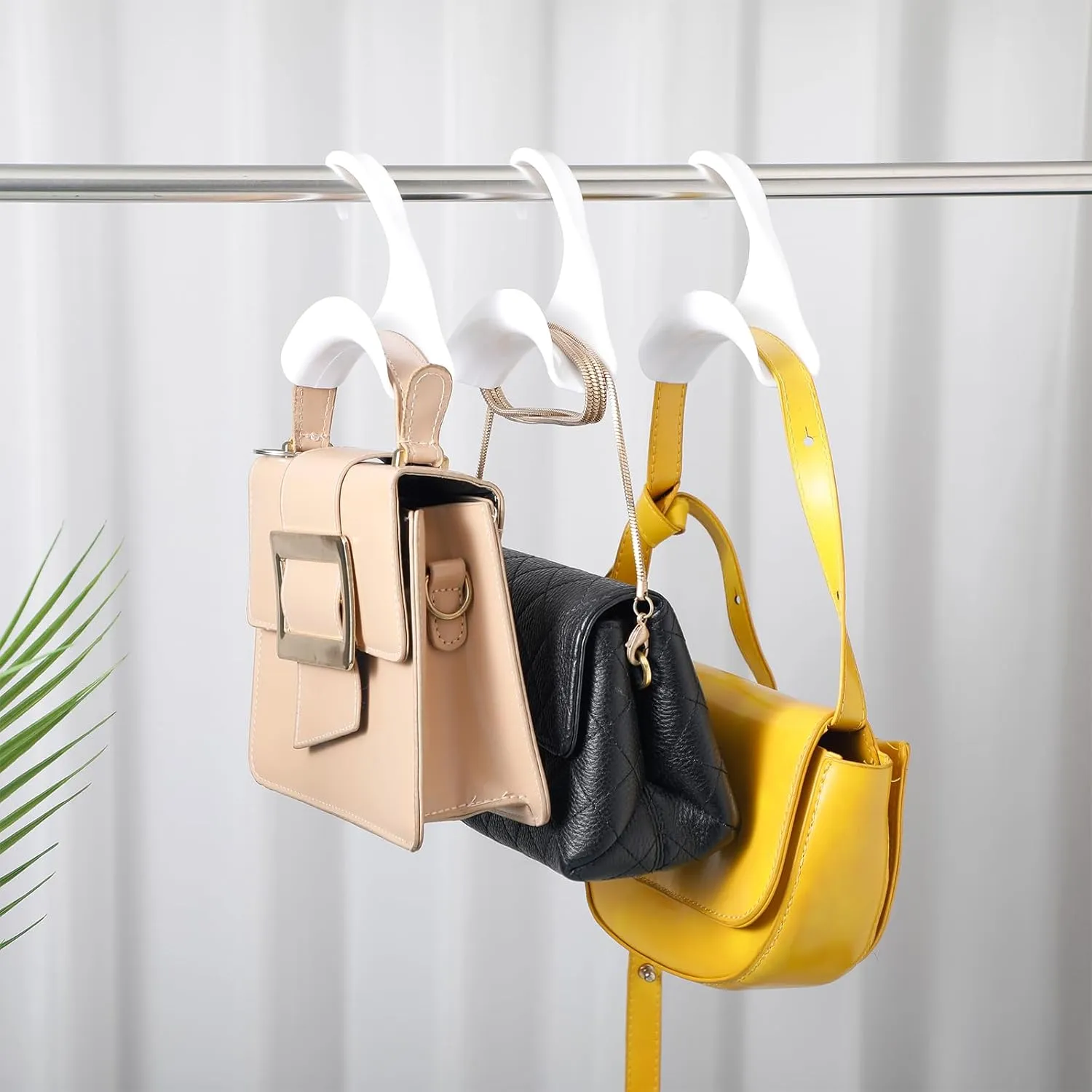Maitys 36 Pcs Purse Hanger Hook Acrylic Bag Hanger Handbag Tote Bag Rack Holder Closet Organizer Storage for Backpacks Tote Holder Over The Closet Rod Hook for Storing Handbags Satchels (White)