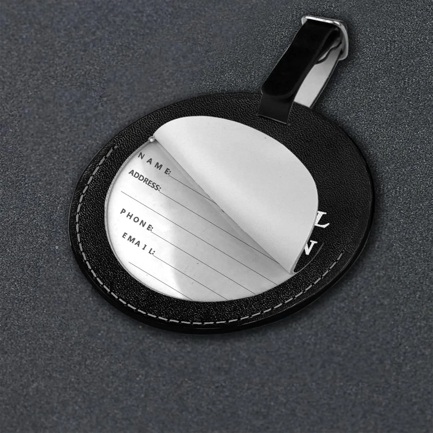 Make Orwell Fiction Again Round Leather Luggage tag 3.7in, Suitable for Travel Bags, Backpacks, etc