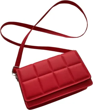 MakeMeChic Women's PU Leather Crossbody Handbags Single Strap Flap Square Bag Mini Purse
