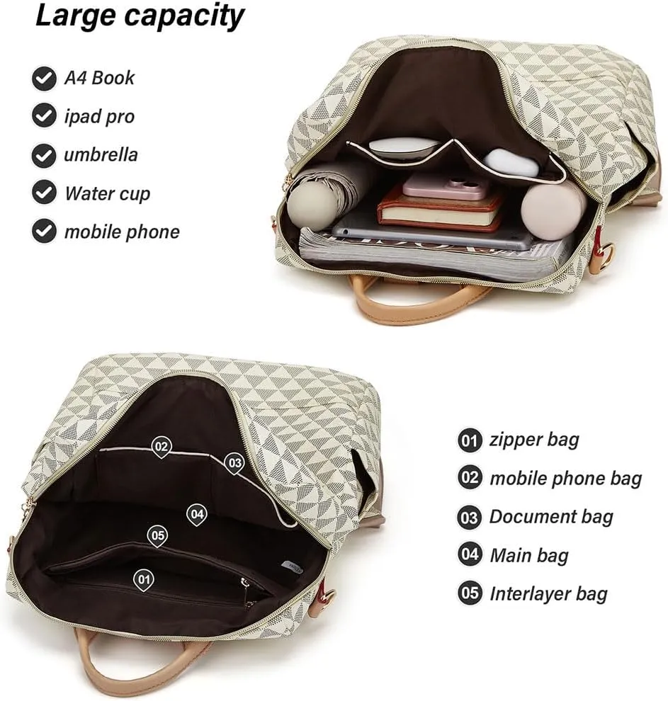Makes Backpack Purse for Women PU Leather Travel Satchel Handbag Convertible Design Bag with Purse 2 Piece