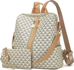 Makes Backpack Purse for Women PU Leather Travel Satchel Handbag Convertible Design Bag with Purse 2 Piece