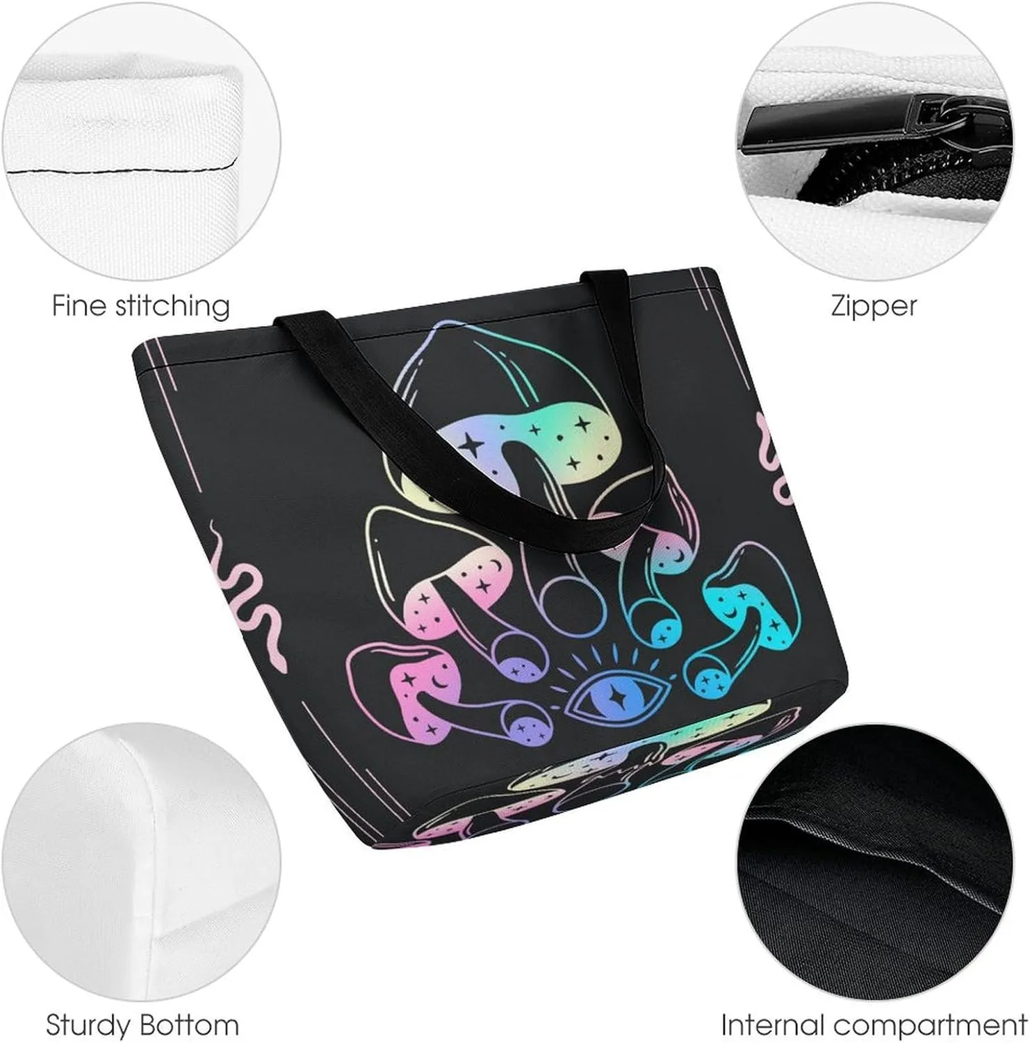 Map Kawaii Hobo Handbags With Zipper Women's Tote Handbags