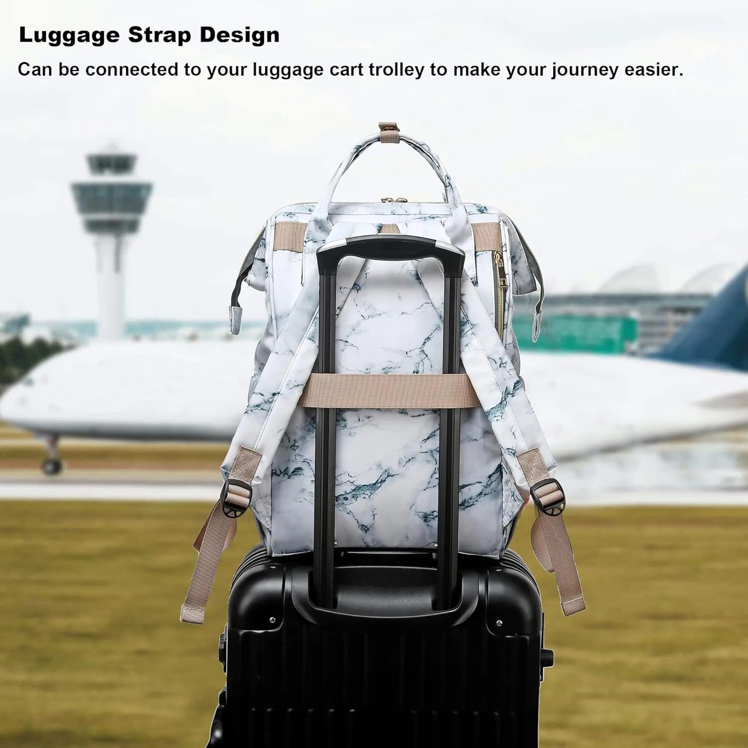 Marble Laptop Backpack for Womens Girls, College Backpacks School Bag Bookbag 15.6 Inch Computer Backpack