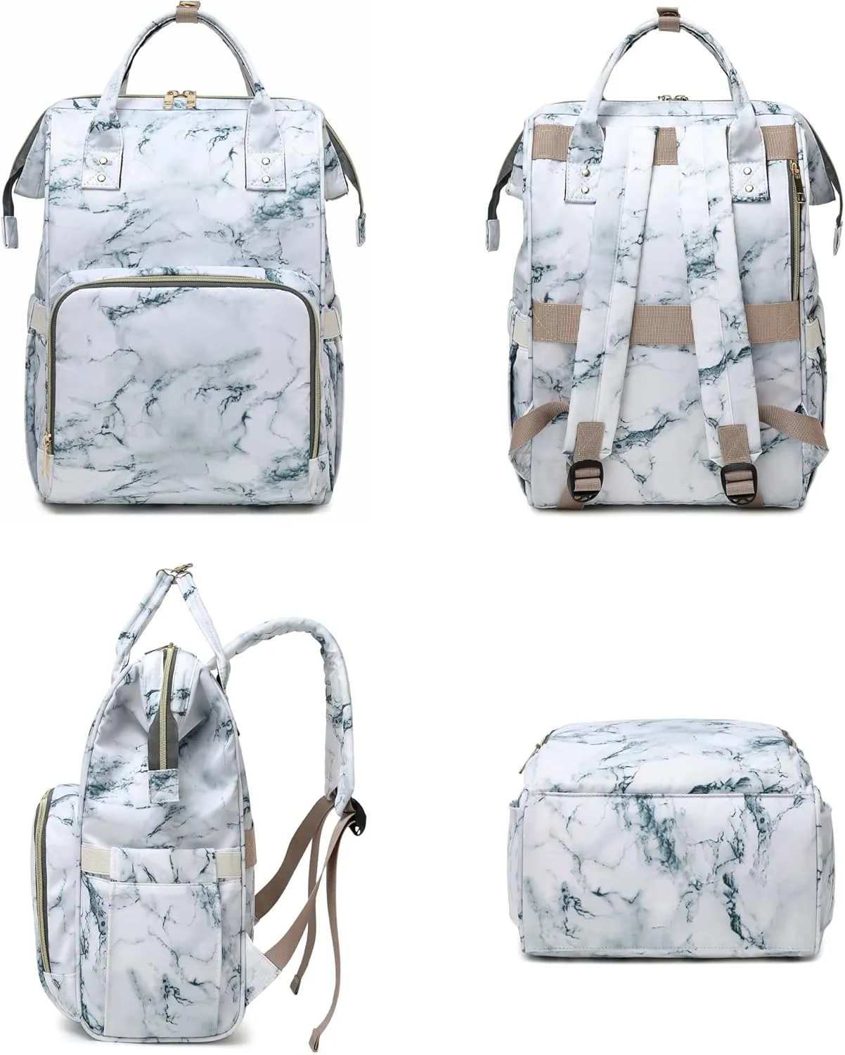 Marble Laptop Backpack for Womens Girls, College Backpacks School Bag Bookbag 15.6 Inch Computer Backpack