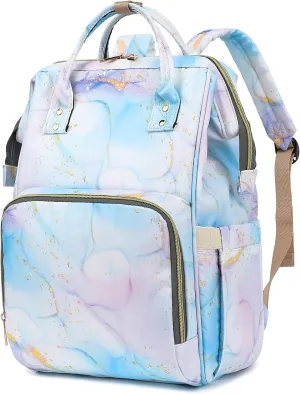 Marble Women Laptop Backpack, College School Backpack Bookbag 15.6 Inch Computer Backpacks for Work Business Travel