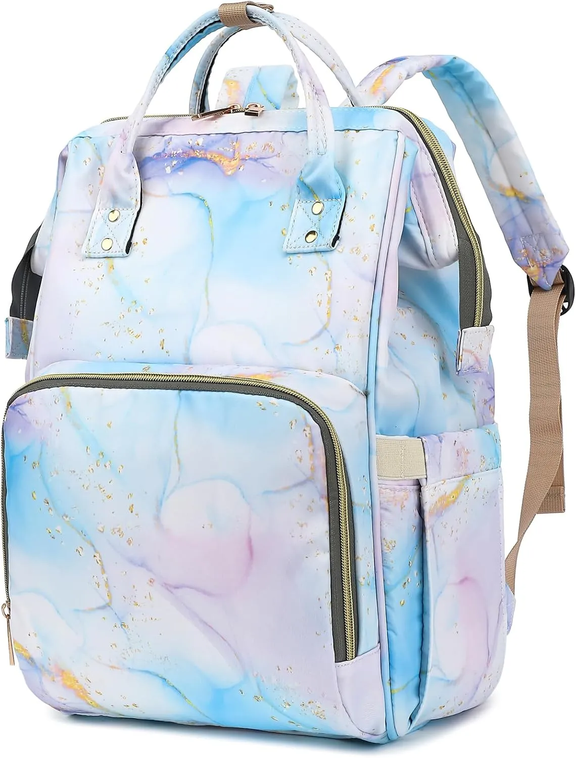 Marble Women Laptop Backpack, College School Backpack Bookbag 15.6 Inch Computer Backpacks for Work Business Travel