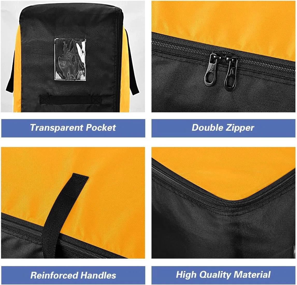 Marigold Storage Bags Moving Storage Totes with Sturdy Zipper Collapsible Storage Totes for Storing, Camping, Packing and Moving Supplies