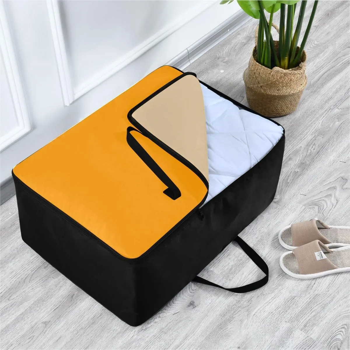 Marigold Storage Bags Moving Storage Totes with Sturdy Zipper Collapsible Storage Totes for Storing, Camping, Packing and Moving Supplies
