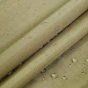 Marine Waterproof Fabric Sun-Protection UPF50  Material 60" Wide by 108" UV-Resistant Blackout, Lightweight Durable Ripstop Canvas Material for Tarp Tent Poncho Rainfly Pack, Khaki