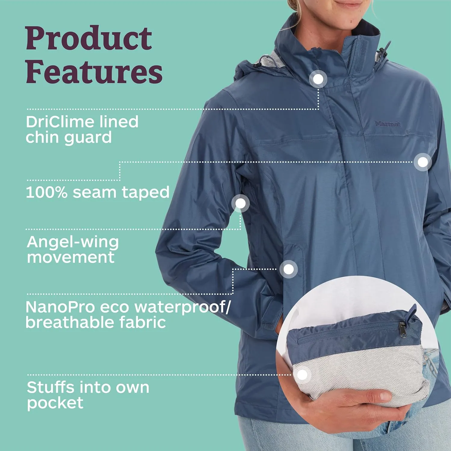 Marmot Women's Precip Eco Waterproof Rain Jacket