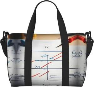 Math Formula Travel Bags, Weekender Carry On For Women, Sports Gym Bag, Workout Duffel Bag,Overnight
