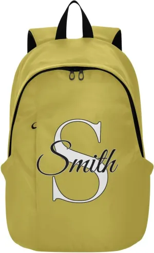 MCHIVER Custom Travel Backpack Golden Yellow Personalized Casual Daypack Backpacks Lightweight Carry on Bag Water Resistant Laptop Backpack for Women and Men